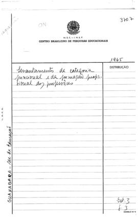 CODI-UNIPER_m0953p01 - Levantamento Formação Profissional de Professores de Escolas Normais, 1965