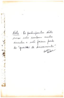 CAV-ES_m003p01 - Documentos Sobre Curso Comunicação e Recursos Audiovisuais, 1962