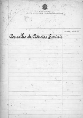 CBPE_m284p01 - Documentos Relativos ao Conselho de Ciências Sociais, 1962-1963